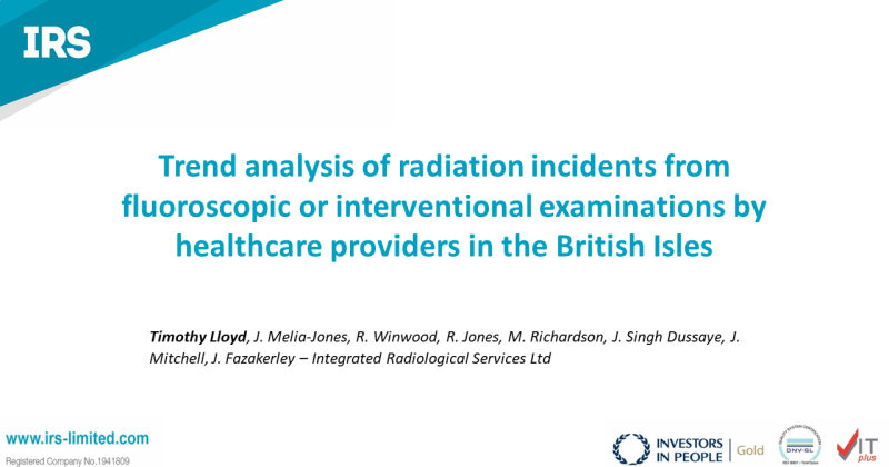FLUG 2024 – Trend analysis of radiation incidents from fluoroscopic or interventional examinations by healthcare providers in the British Isles; Timothy Lloyd
