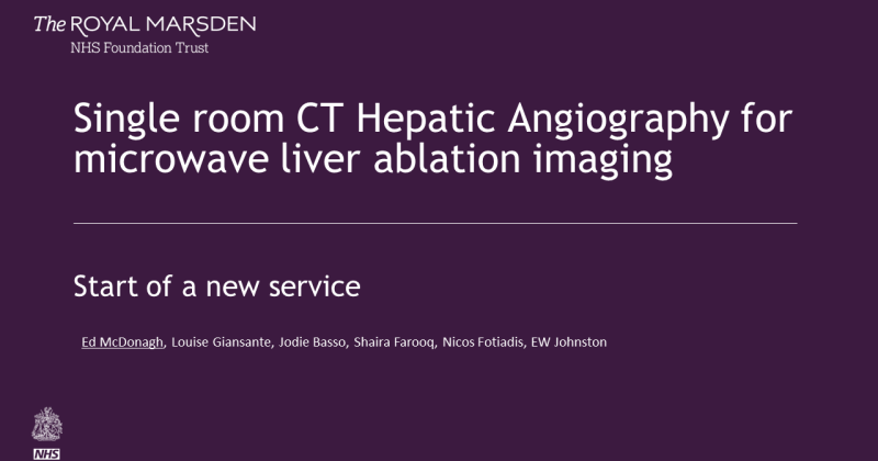 FLUG 2024 – Single room CT Hepatic Angiography for microwave liver ablation imaging – Start of a new  service; Ed McDonagh